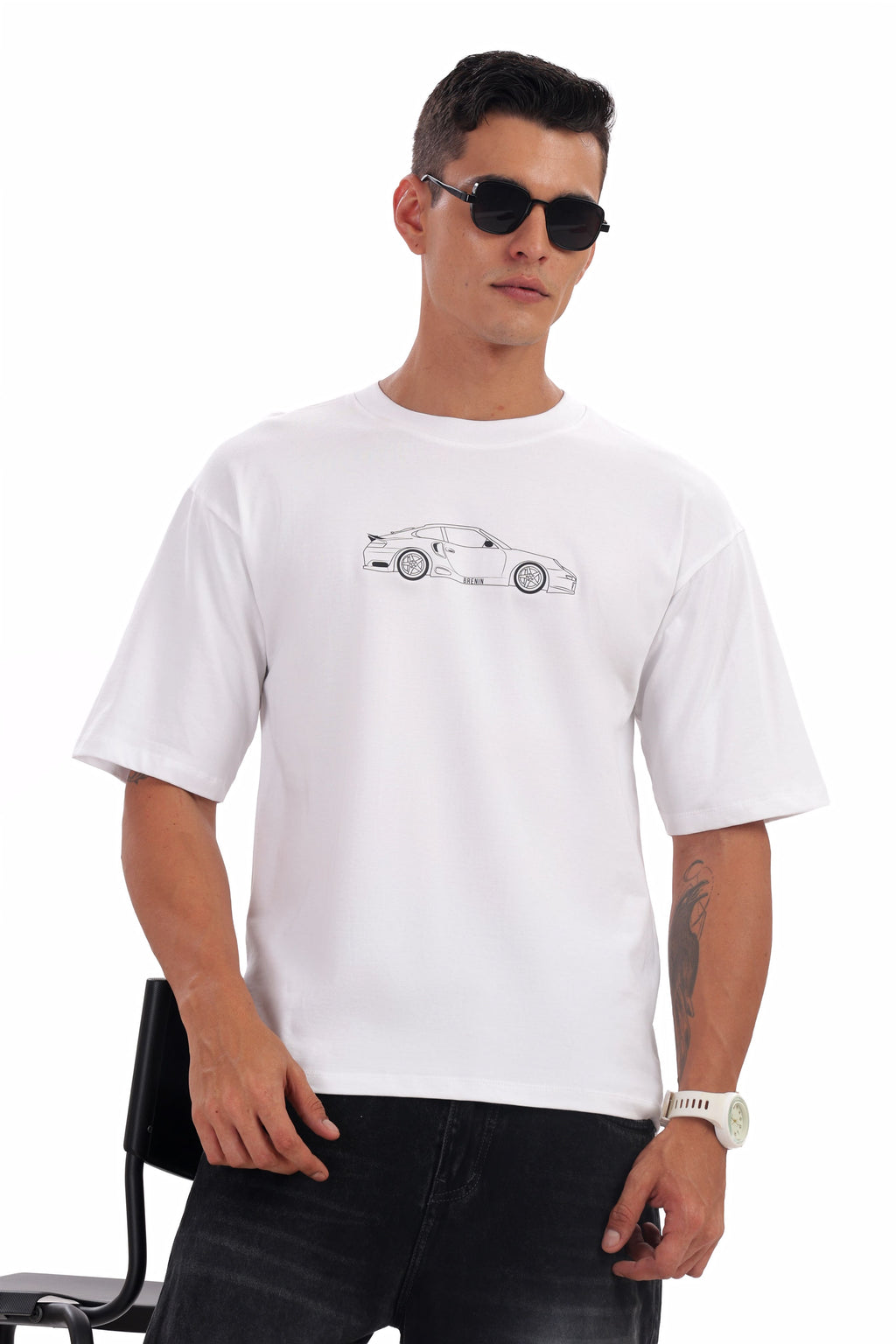 White Torque Oversized Tee